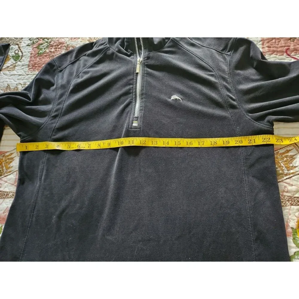 Tommy Bahama Sweater Mens  1/4 Quarter Zip Sweatshirt Pullover Black Size‎ M